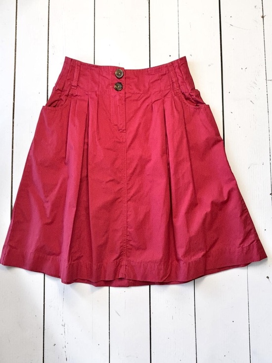 Merona Dresses & Skirts - Merona Coral Pink Pleated A-Line Skirt Cotton Knee Length Size 6